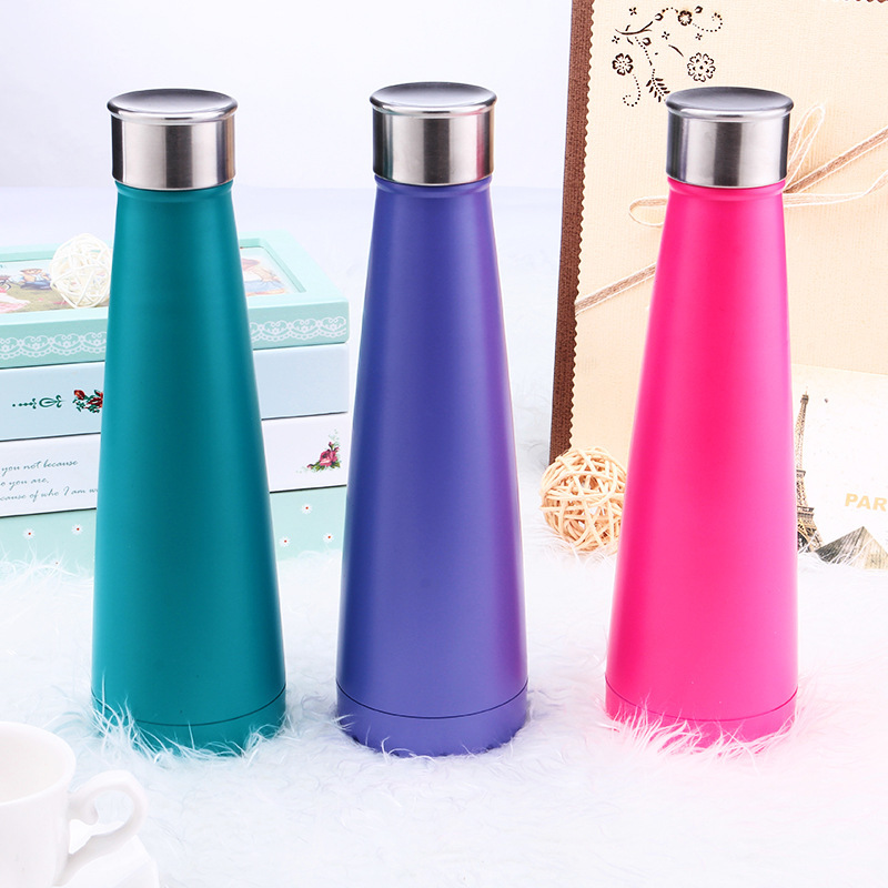 17oz/500ML Vacuum Insulated Travel Water Bottle Leak-Proof Double Walled Cola Shape Stainless Steel 